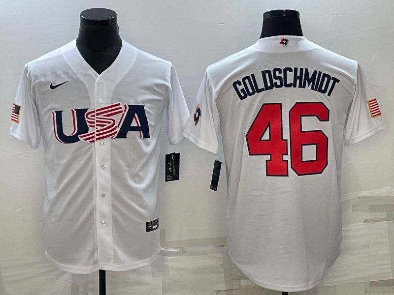 Men 2023 World Cub USA 46 Goldschmidt White Nike MLB Jersey9